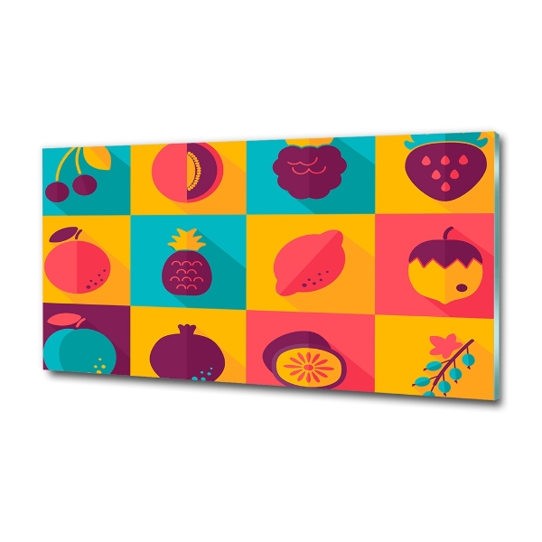 Schilderij op glas Fruitpictogrammen