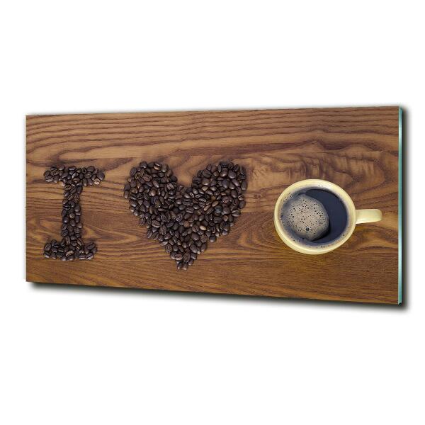 Foto schilderij op glas Ik hou van koffie.