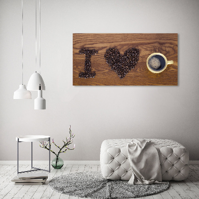 Foto schilderij op glas Ik hou van koffie.