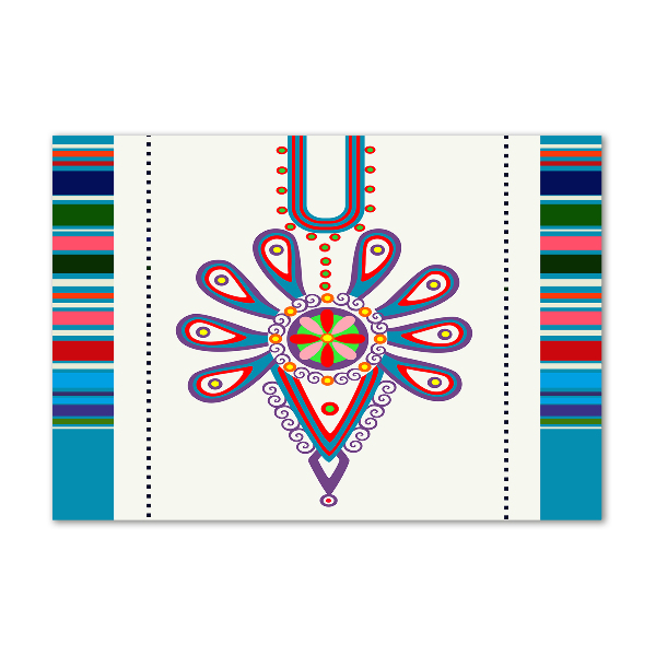 Foto schilderij op glas Pools volkspatroon