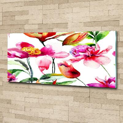 Schilderij glas Wilde bloemen
