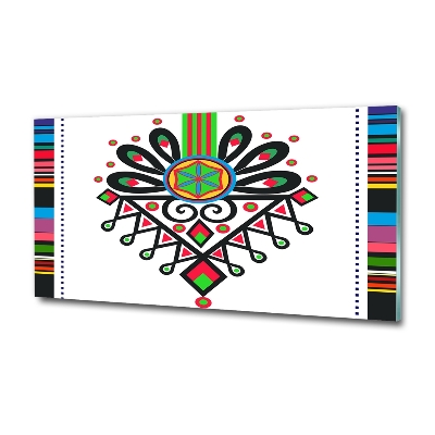 Foto schilderij op glas Pools volkspatroon