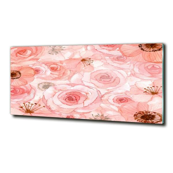 Glazen schilderij Bloemenpatroon