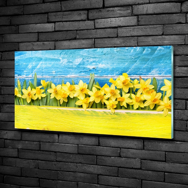 Schilderij op glas Narcissen