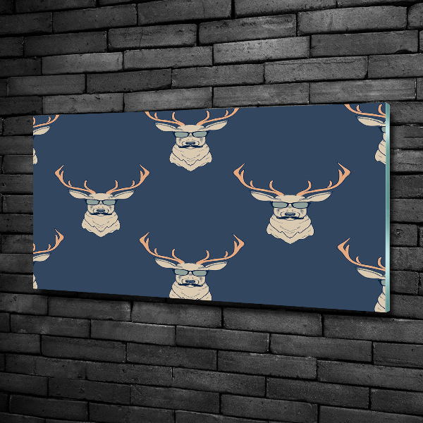 Schilderij glas Hipster hert