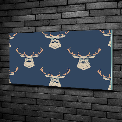 Schilderij glas Hipster hert