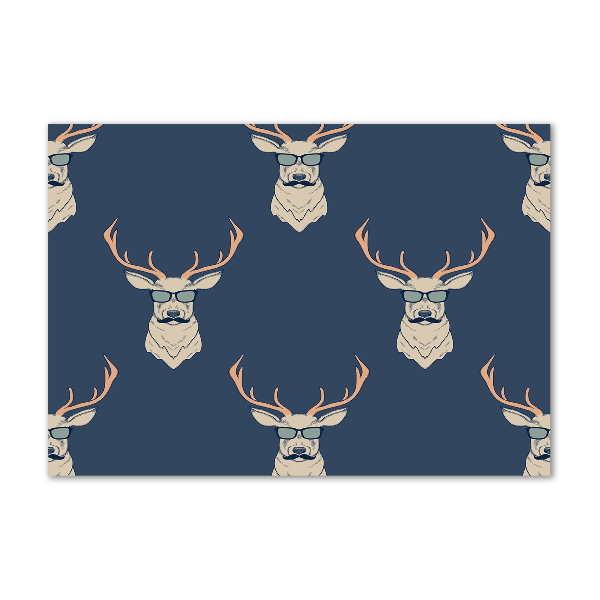 Schilderij glas Hipster hert