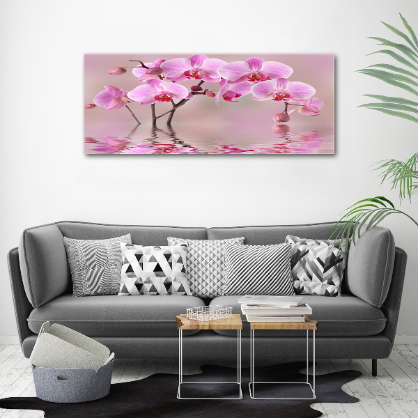 Schilderij glas Roze orchidee
