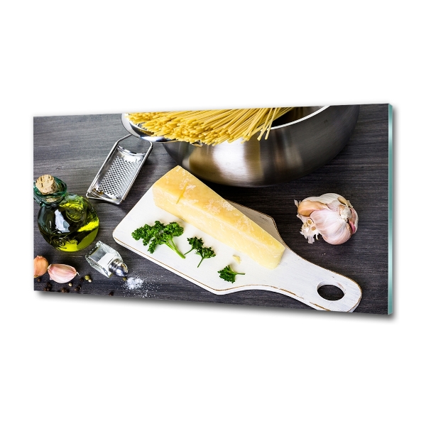 Foto schilderij op glas Pasta met knoflook