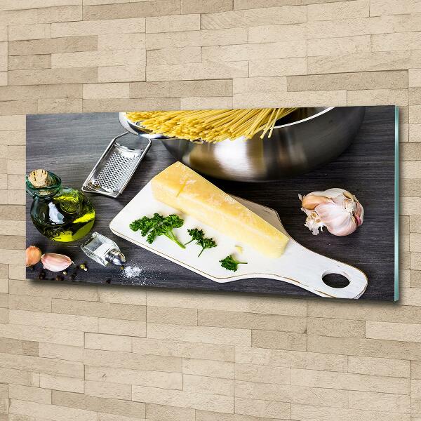 Foto schilderij op glas Pasta met knoflook