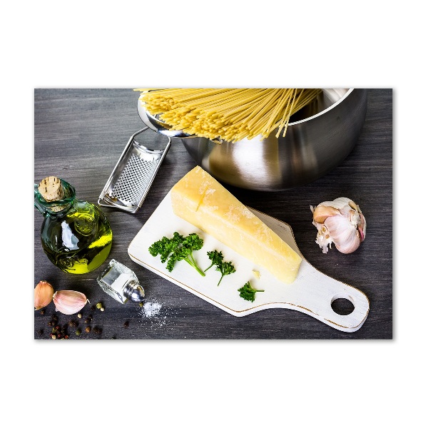 Foto schilderij op glas Pasta met knoflook