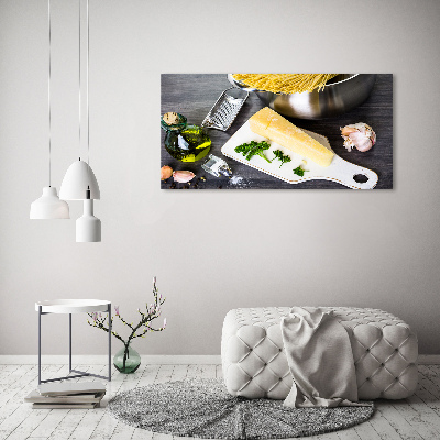 Foto schilderij op glas Pasta met knoflook