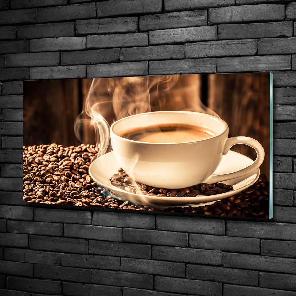 Foto schilderij op glas Aromatische koffie