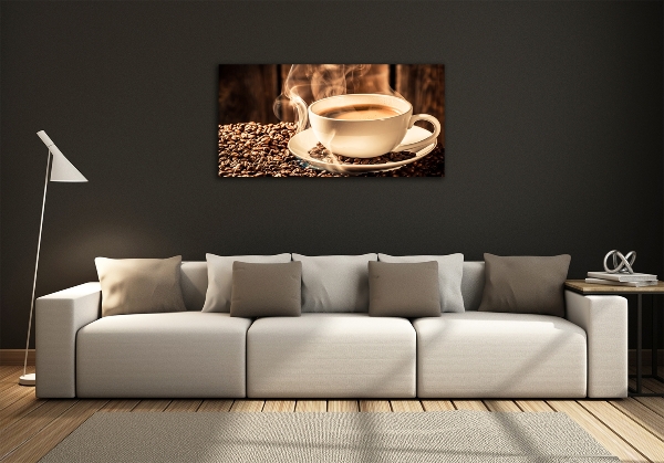 Foto schilderij op glas Aromatische koffie