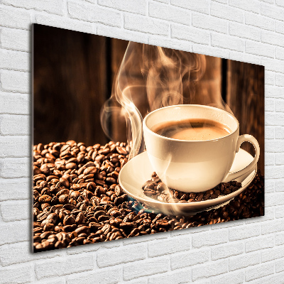 Foto schilderij op glas Aromatische koffie