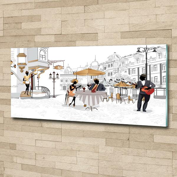 Schilderij glas Koffiehuis