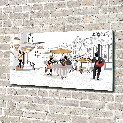 Schilderij glas Koffiehuis