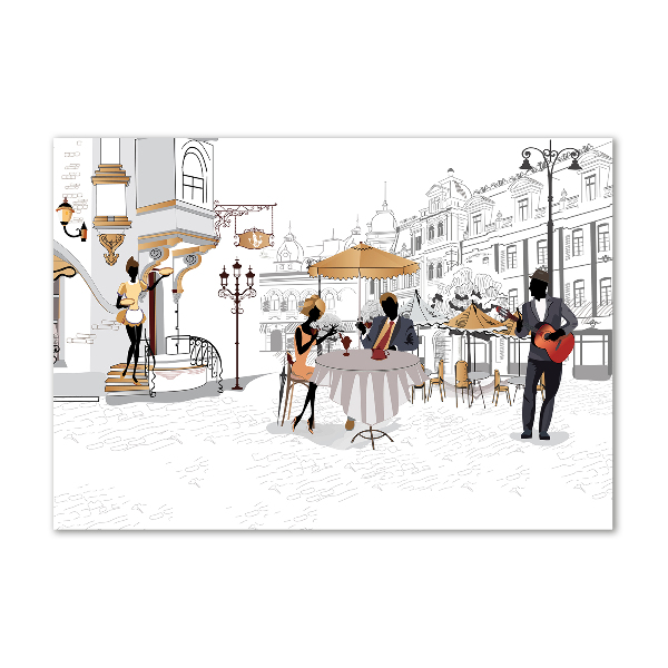 Schilderij glas Koffiehuis