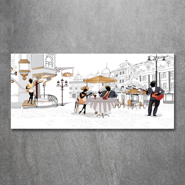 Schilderij glas Koffiehuis