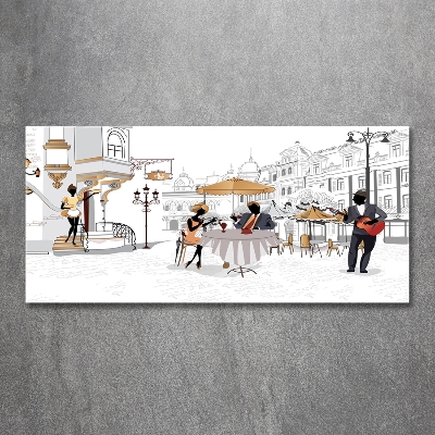 Schilderij glas Koffiehuis