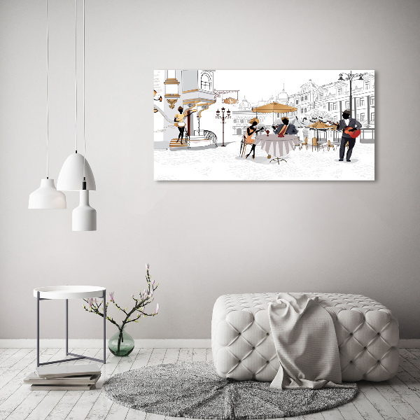 Schilderij glas Koffiehuis