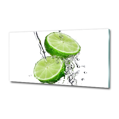 Foto schilderij op glas Limoenen en water