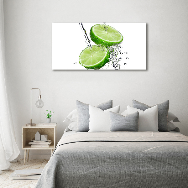 Foto schilderij op glas Limoenen en water