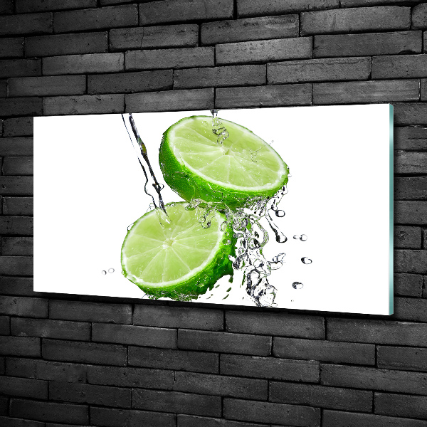 Foto schilderij op glas Limoenen en water