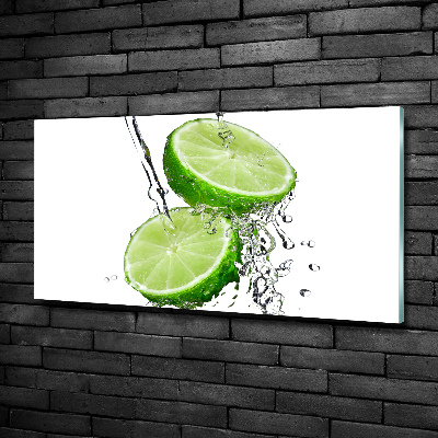 Foto schilderij op glas Limoenen en water