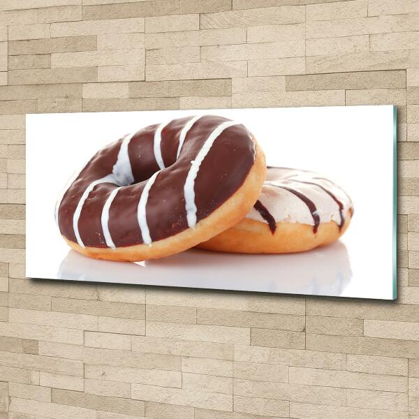 Schilderij op glas Chocoladedonuts