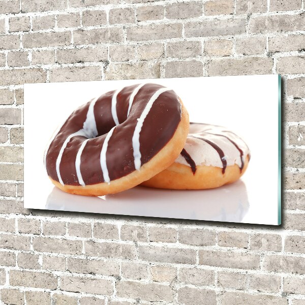 Schilderij op glas Chocoladedonuts