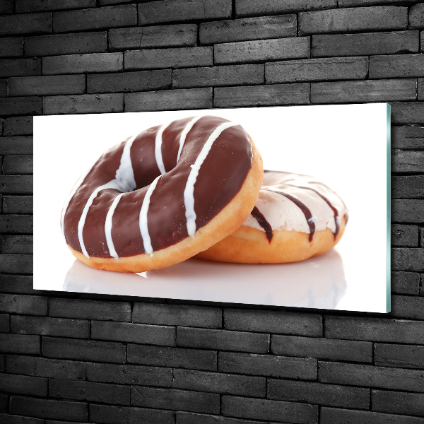 Schilderij op glas Chocoladedonuts