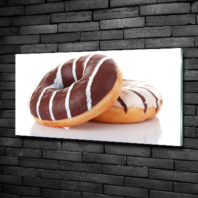 Schilderij op glas Chocoladedonuts