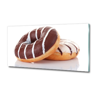 Schilderij op glas Chocoladedonuts
