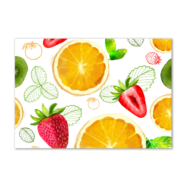 Schilderij glas Fruit