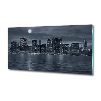 Glazen schilderij New York 's nachts