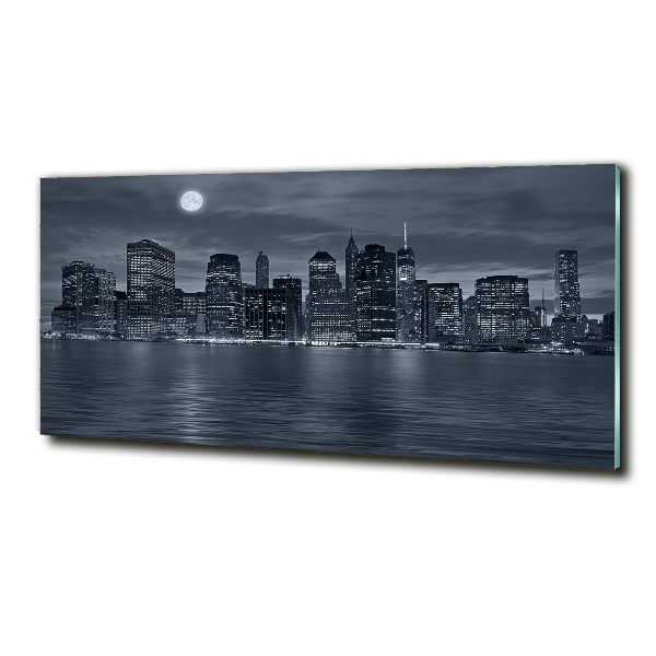 Glazen schilderij New York 's nachts