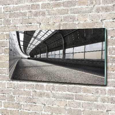 Foto schilderij op glas Weg in de tunnel