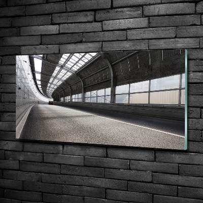Foto schilderij op glas Weg in de tunnel