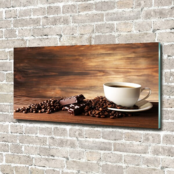Foto schilderij op glas Koffie en chocolade