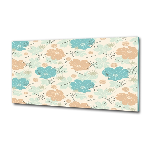 Glazen schilderij Bloemenpatroon