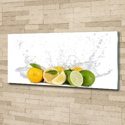 Schilderij glas Citrus en water