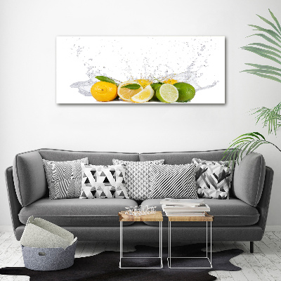 Schilderij glas Citrus en water