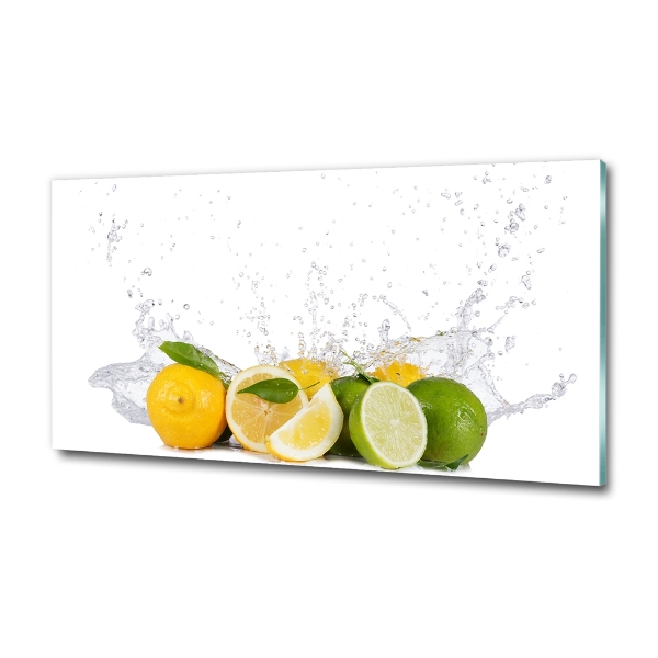 Schilderij glas Citrus en water