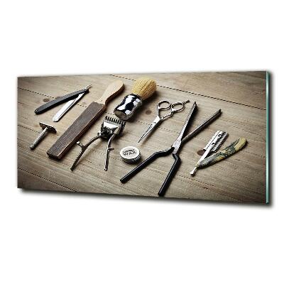 Schilderij glas Herenkapper