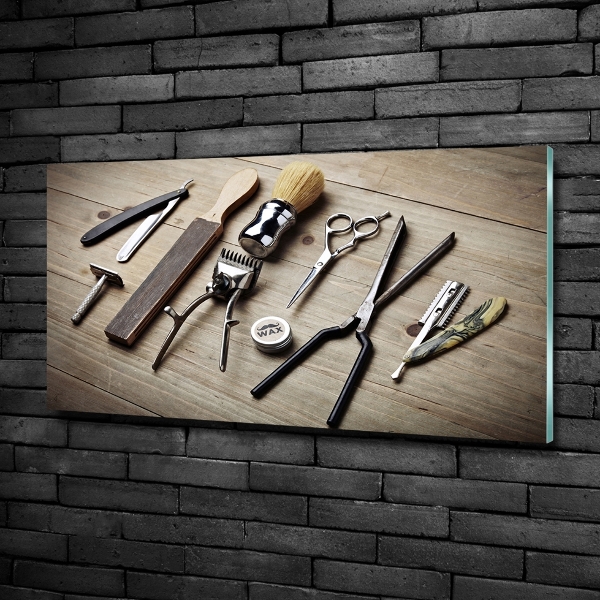 Schilderij glas Herenkapper