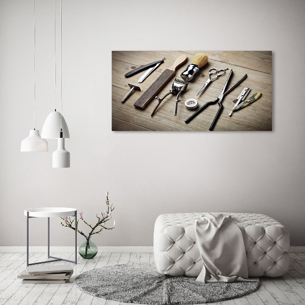 Schilderij glas Herenkapper