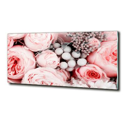 Schilderij glas Een boeket bloemen