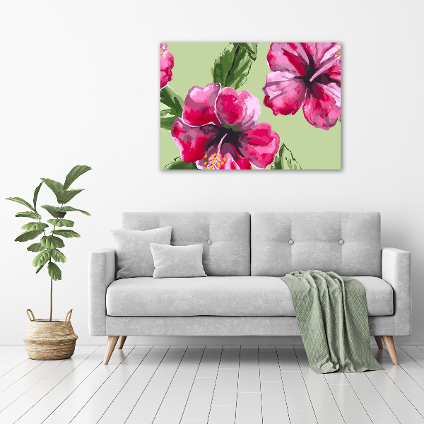 Foto schilderij op glas Hawaiiaanse bloemen