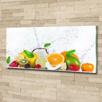 Glazen schilderij Fruit en water